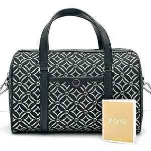 MICHAEL KORS JST TRAVEL MEDIUM DUFFLE SATCHEL SHOULDER CROSSBODY BAG MK BLACK